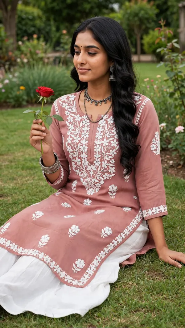 Saanvi_Hand_Work_Fine_Chikankari_Straight_Kurti_For_Women