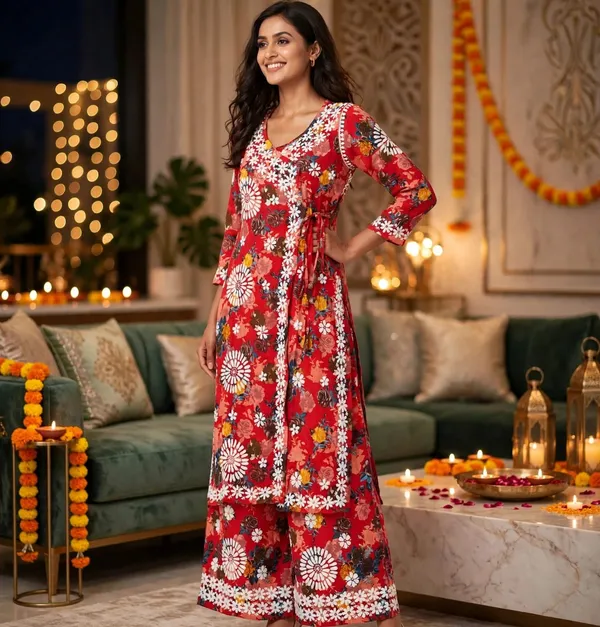 Nazakat_Mulmul_Cotton_Floral_Print_Angarkha_Palazzo_Set_For_Women