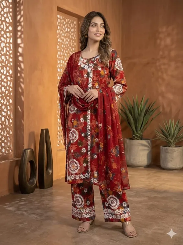Nazakat_Mulmul_Cotton_Floral_Print_Angarkha_Palazzo_Set_For_Women