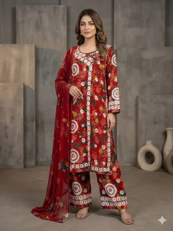 Nazakat_Mulmul_Cotton_Floral_Print_Angarkha_Palazzo_Set_For_Women