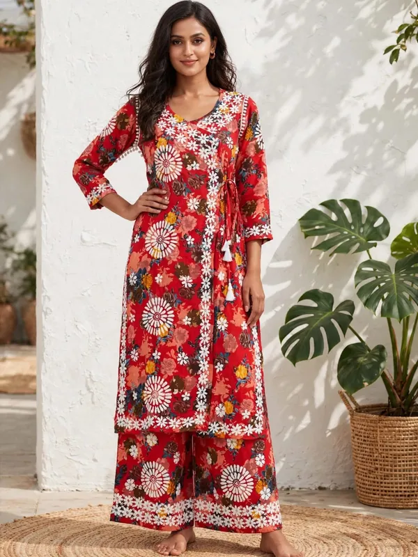 Nazakat_Mulmul_Cotton_Floral_Print_Angarkha_Palazzo_Set_For_Women