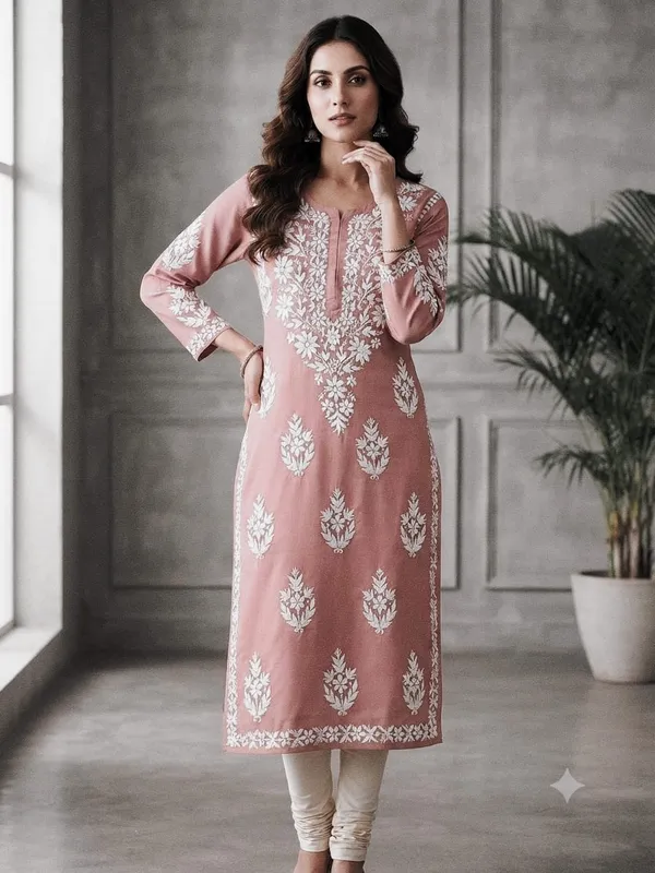 Sitara_Hand_Work_Fine_Chikankari_Straight_Kurti_For_Women