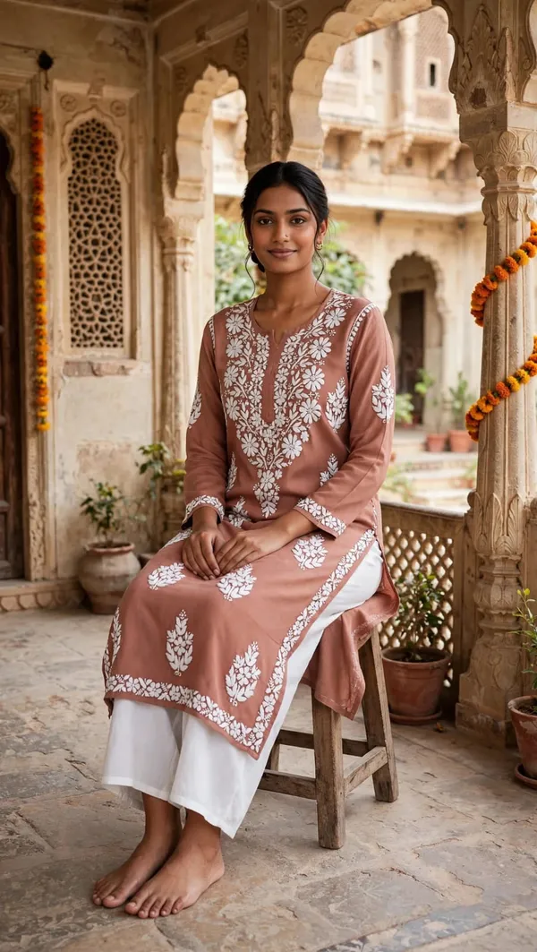 Sitara_Hand_Work_Fine_Chikankari_Straight_Kurti_For_Women