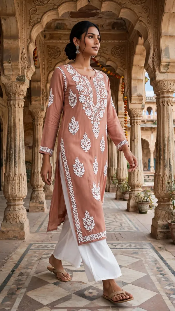 Sitara_Hand_Work_Fine_Chikankari_Straight_Kurti_For_Women
