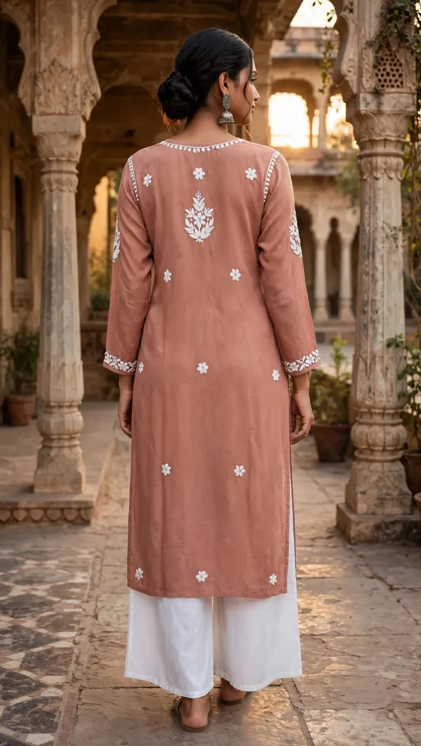 Sitara_Hand_Work_Fine_Chikankari_Straight_Kurti_For_Women