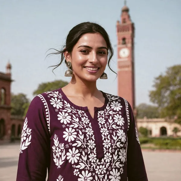Falaq_Hand_Work_Fine_Chikankari_Straight_Kurti_For_Women