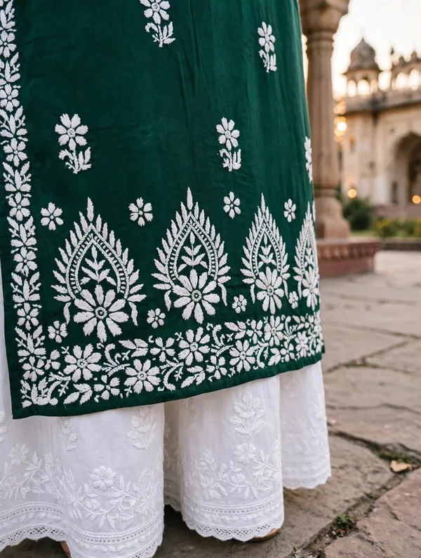 Prisha_Hand_Work_Fine_Chikankari_Straight_Kurti_For_Women