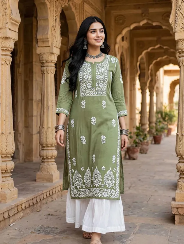 Navya_Hand_Work_Fine_Chikankari_Straight_Kurti_For_Women