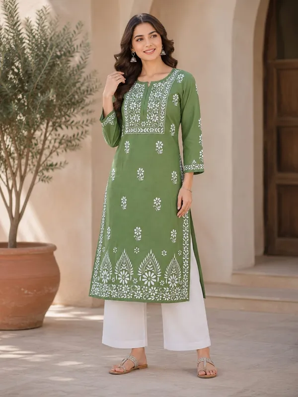 Navya_Hand_Work_Fine_Chikankari_Straight_Kurti_For_Women