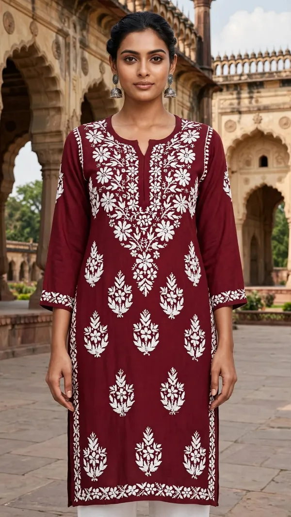 Vaidehi_Hand_Work_Fine_Chikankari_Straight_Kurti_For_Women