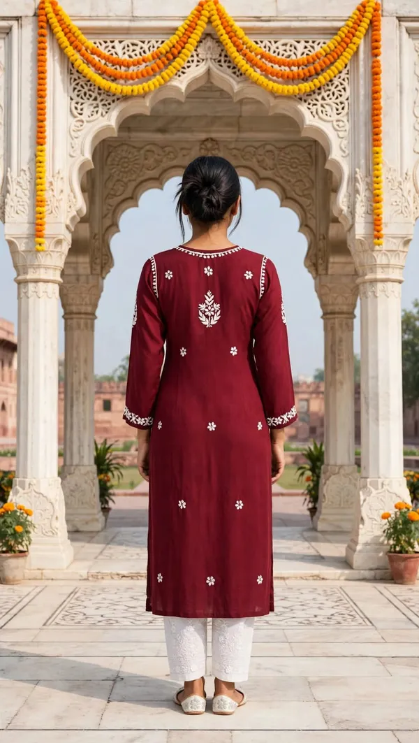 Vaidehi_Hand_Work_Fine_Chikankari_Straight_Kurti_For_Women