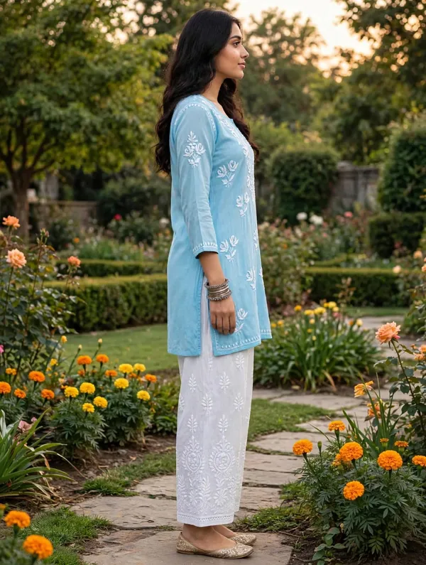 Tara_Hand_Work_Fine_Chikankari_Straight_Short_Top_For_Women