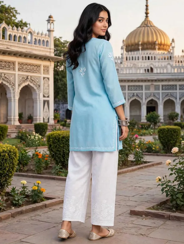 Tara_Hand_Work_Fine_Chikankari_Straight_Short_Top_For_Women