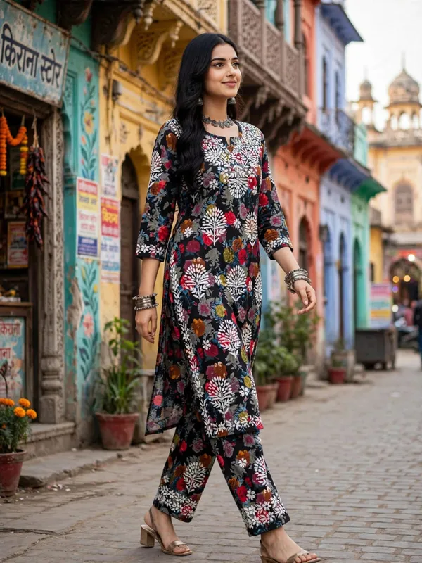 Khumari_Mulmul_Cotton_Floral_Print_Kurti_Palazzo_Set_For_Women