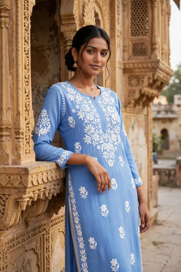 Siya_Hand_Work_Fine_Chikankari_Straight_Kurti_For_Women