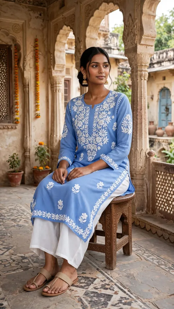 Siya_Hand_Work_Fine_Chikankari_Straight_Kurti_For_Women
