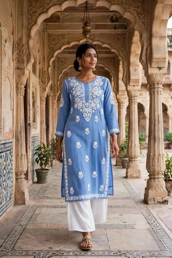 Siya_Hand_Work_Fine_Chikankari_Straight_Kurti_For_Women
