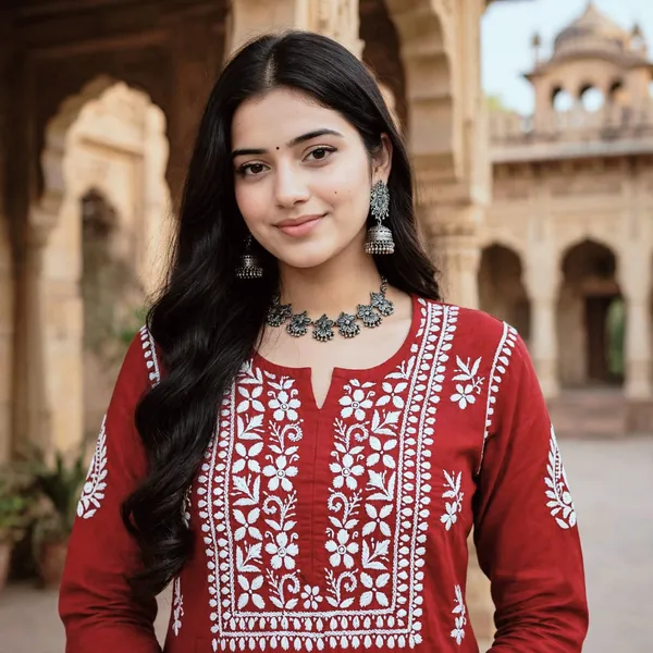 Ishita_Cotton_Hand_Embroidered_Straight_Kurti_Pant_Set_For_Women