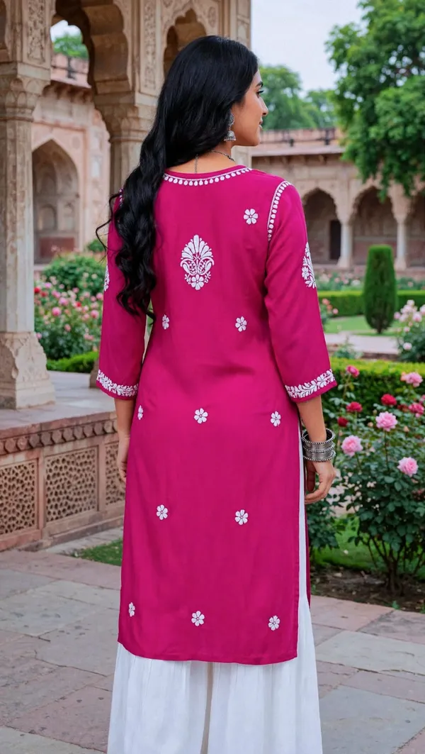 Kashvi_Hand_Work_Fine_Chikankari_Straight_Kurti_For_Women