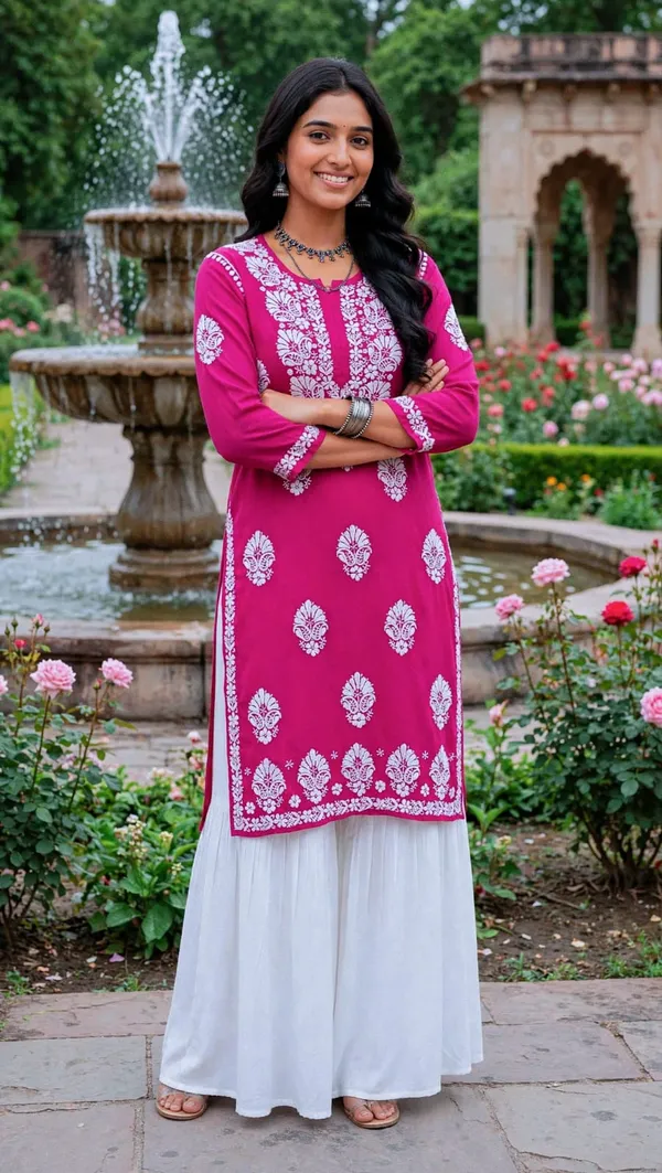 Kashvi_Hand_Work_Fine_Chikankari_Straight_Kurti_For_Women