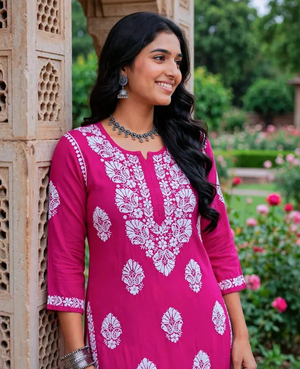 Kashvi_Hand_Work_Fine_Chikankari_Straight_Kurti_For_Women