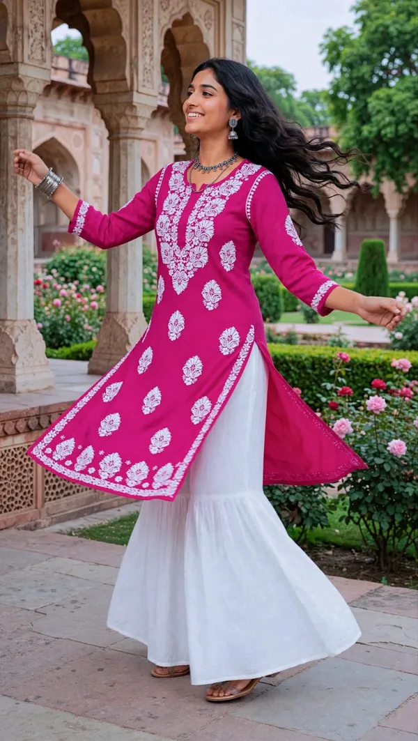 Kashvi_Hand_Work_Fine_Chikankari_Straight_Kurti_For_Women