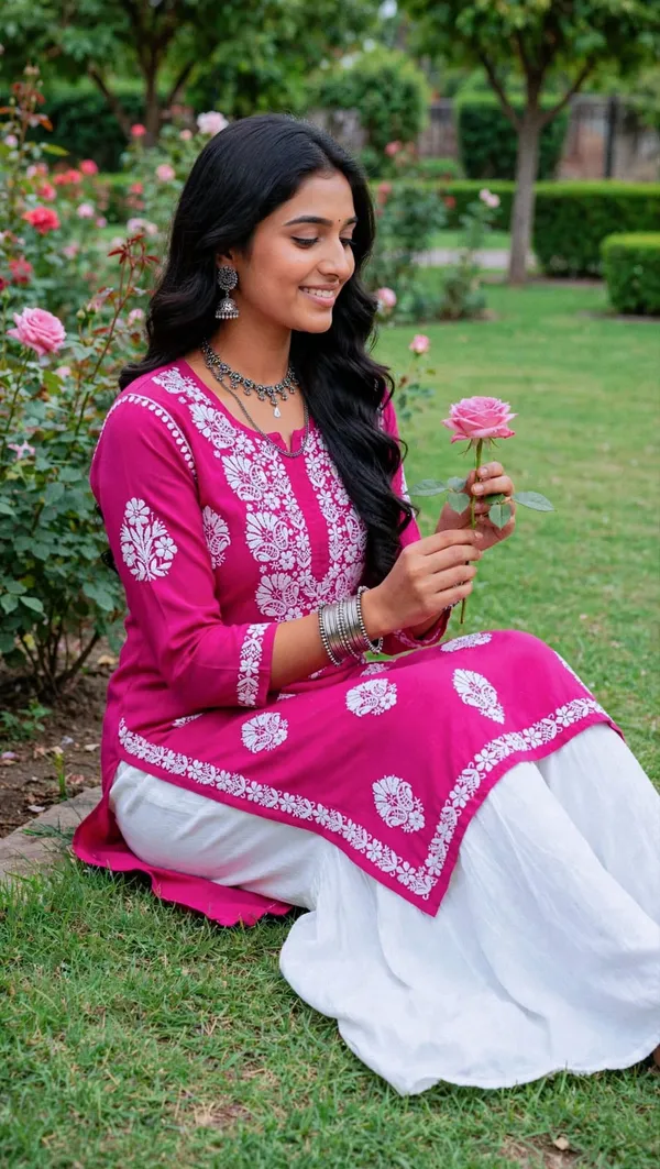 Kashvi_Hand_Work_Fine_Chikankari_Straight_Kurti_For_Women