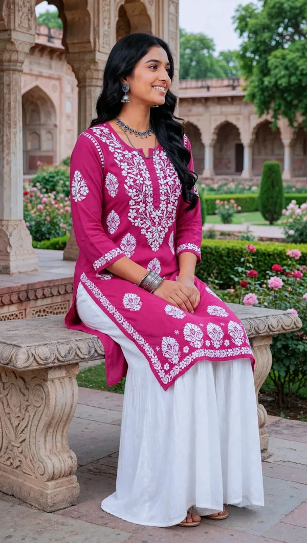 Kashvi_Hand_Work_Fine_Chikankari_Straight_Kurti_For_Women