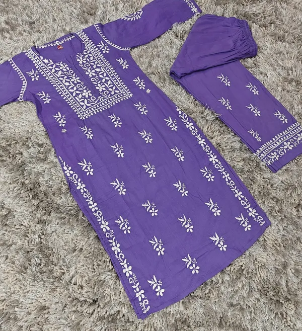 Siya_Hand_Work_Fine_Chikankari_Straight_Pant_Set_For_Women