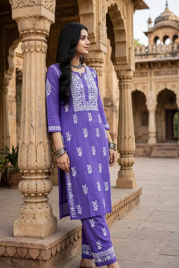 Siya_Hand_Work_Fine_Chikankari_Straight_Pant_Set_For_Women