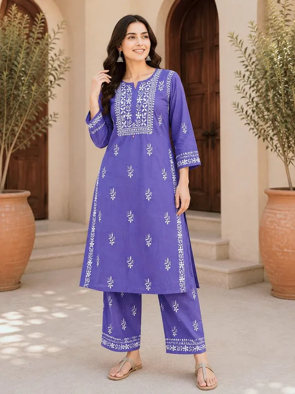 Siya_Hand_Work_Fine_Chikankari_Straight_Pant_Set_For_Women