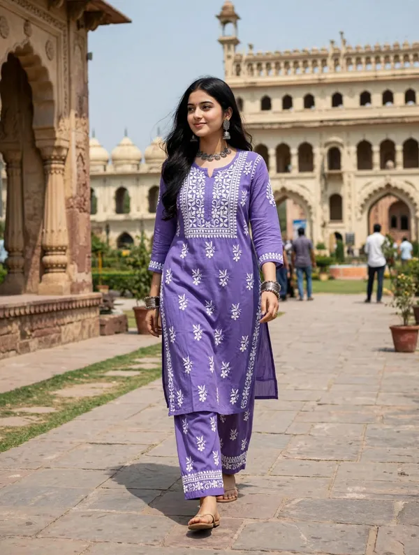 Siya_Hand_Work_Fine_Chikankari_Straight_Pant_Set_For_Women