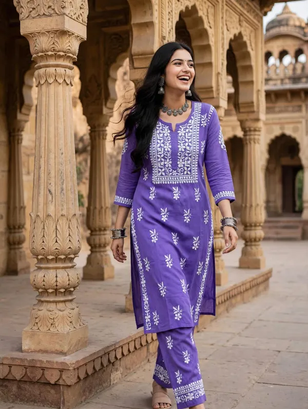 Siya_Hand_Work_Fine_Chikankari_Straight_Pant_Set_For_Women