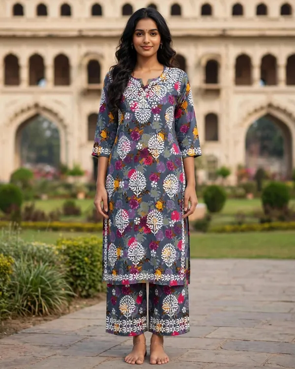 Bahaar_Mulmul_Cotton_Floral_Print_Kurti_Palazzo_Set_For_Women