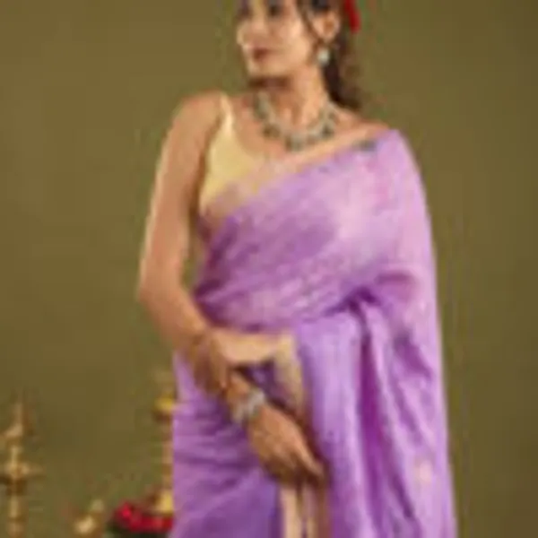 Lavender_Linen_Hand_Woven_Saree_For_Women