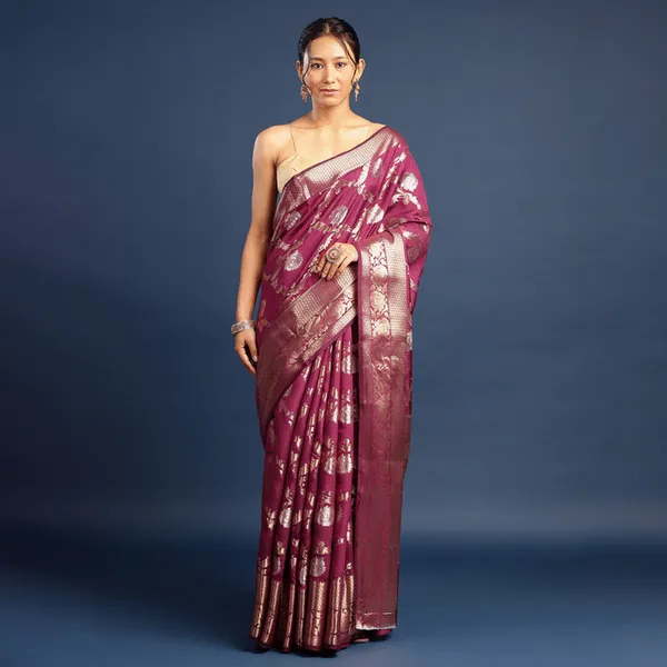Wine_Pure_Silk_Saree_For_Women