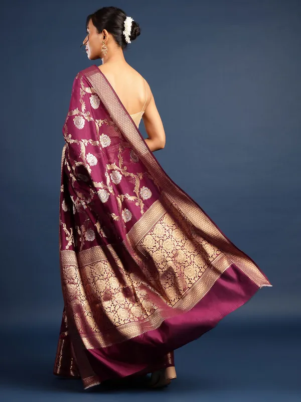 Wine_Pure_Silk_Saree_For_Women