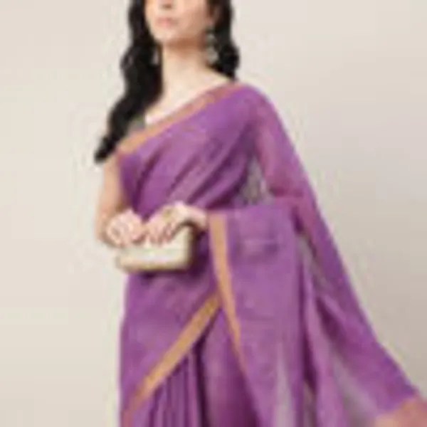 Royal_Purple_Tissue_Linen_Hand_Woven_Saree_For_Women