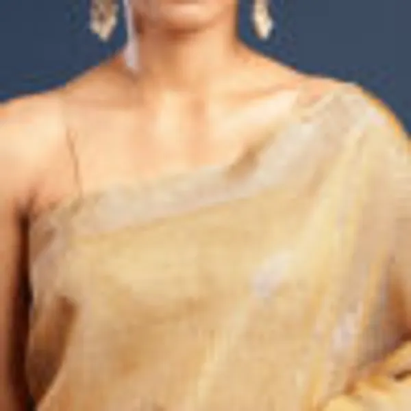 Golden_Tissue_Linen_Hand_Woven_Saree_For_Women