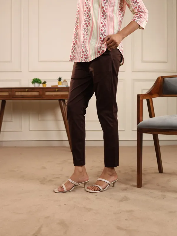 Coffee_Cotton_Lycra_Pant_For_Women