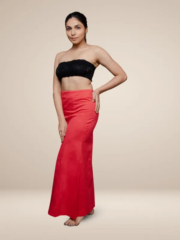 Coral_Red_Cotton_Lycra_Shapewear_For_Women