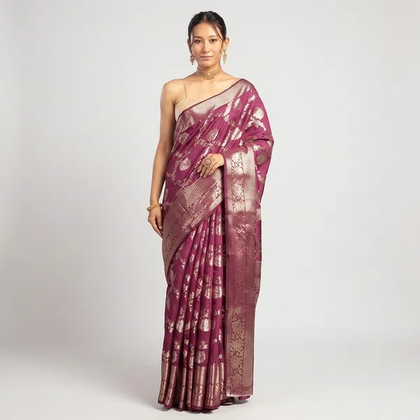 Wine_Pure_Silk_Saree_For_Women