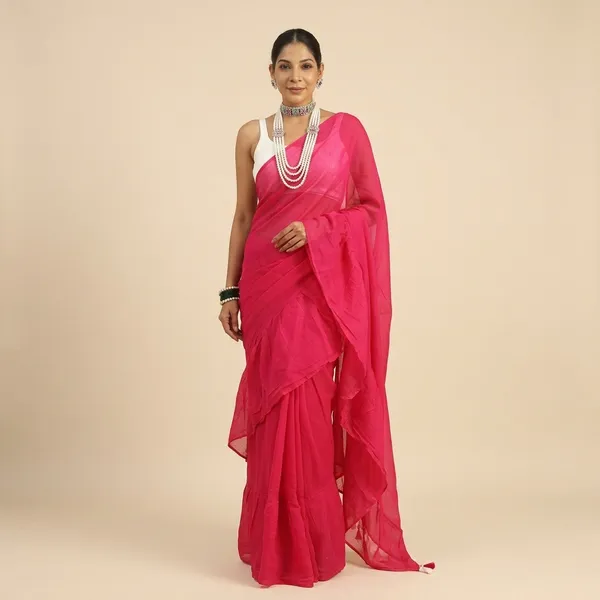 Hot_Pink_Mul_Cotton_Hand_Woven_Saree_For_Women
