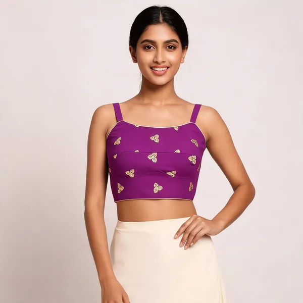 Purple_Georgette_Embellished_Sleeveless_Blouse_For_Women