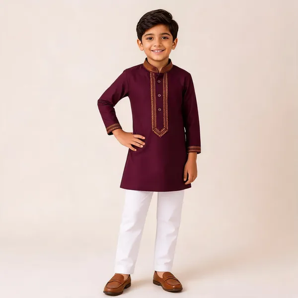 Purple_South_Cotton_Embroidered_Kurta_Pajama_Set_For_Boys