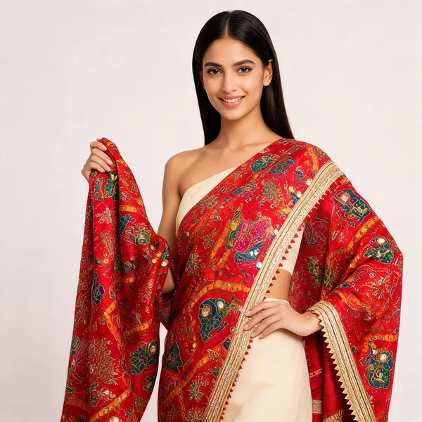 Red_Silk_Digital_Print_Mirror_Work_Dupatta_For_Women