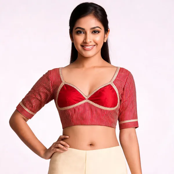 Red_Gaji_Silk_Striped_Aangi_Blouse_For_Women