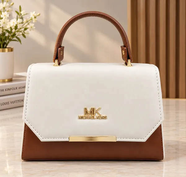 Elegant_Ivory_&_Chocolate_Brown_Top-Handle_Handbag