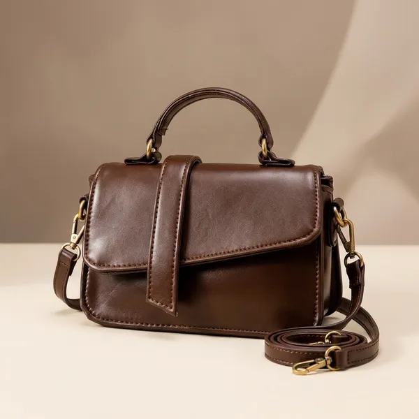 Brown_PU_Leather_Satchel_Bag_For_Women