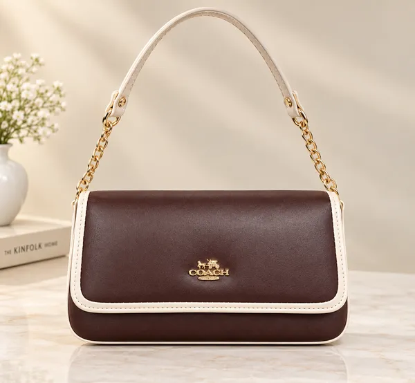 Chocolate_Brown_and_Cream_Structured_Chain_Shoulder_Bag